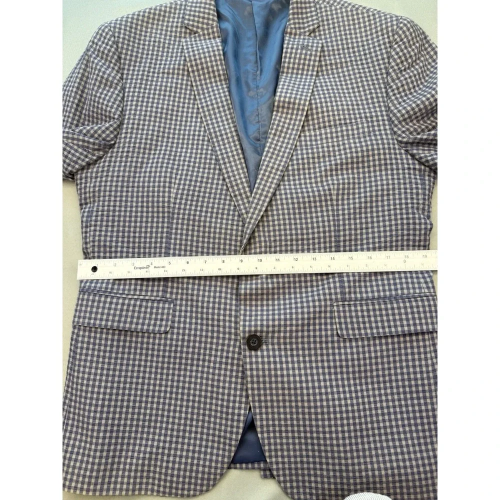 Bar 111 Men's Slim Fit Blazer Jacket Sports Coat‎ Blue Checkered 42